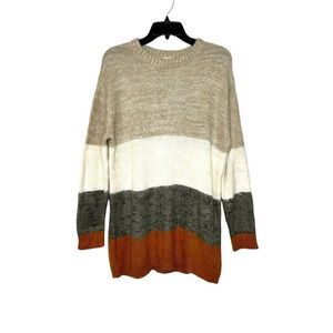 Universal Thread Striped Tunic Sweater Women’s Sz S Fall Soft Cozy Neutral